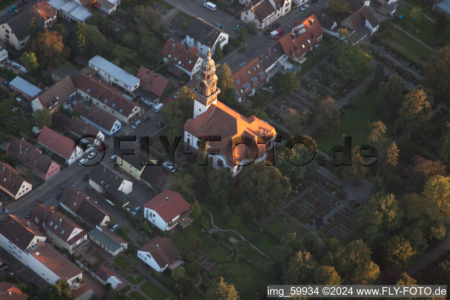 Quartier Rüppurr in Karlsruhe dans le département Bade-Wurtemberg, Allemagne d'en haut