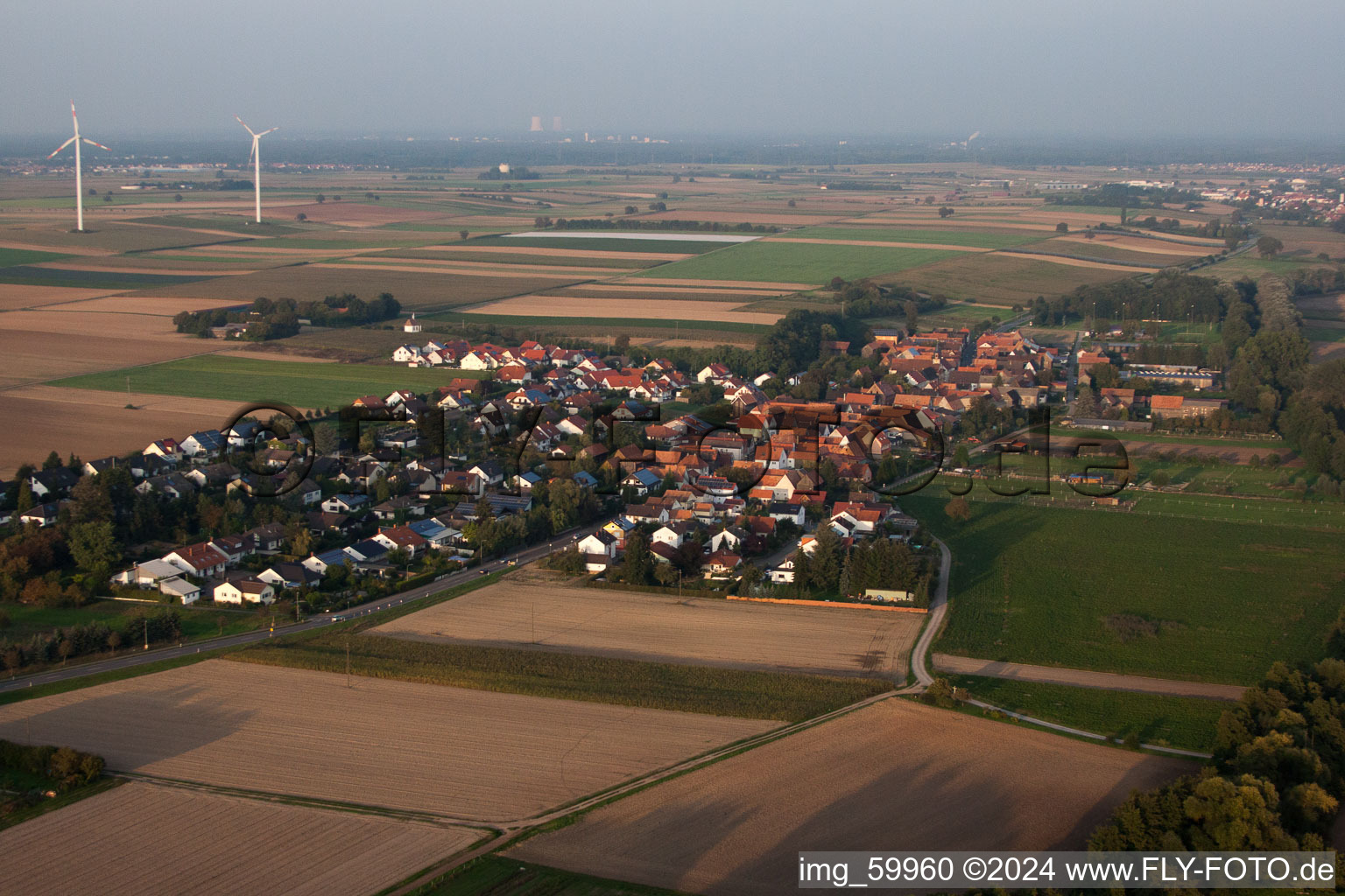 Enregistrement par drone de Herxheimweyher dans le département Rhénanie-Palatinat, Allemagne