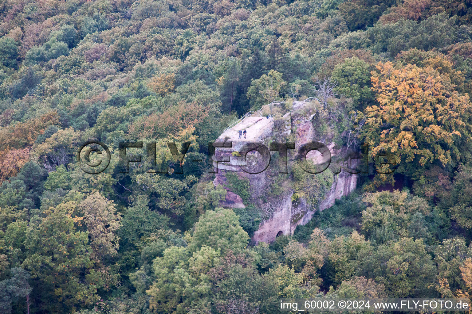 Vue aérienne de Ruines de Neukastell à Ranschbach dans le département Rhénanie-Palatinat, Allemagne