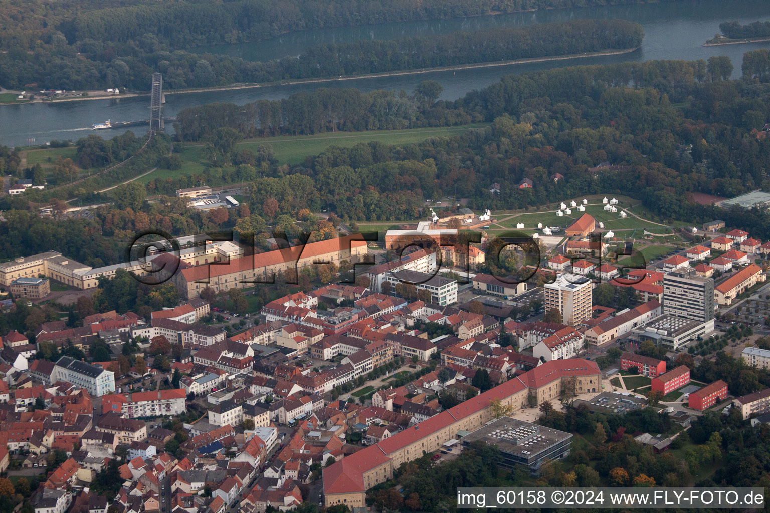 Enregistrement par drone de Germersheim dans le département Rhénanie-Palatinat, Allemagne