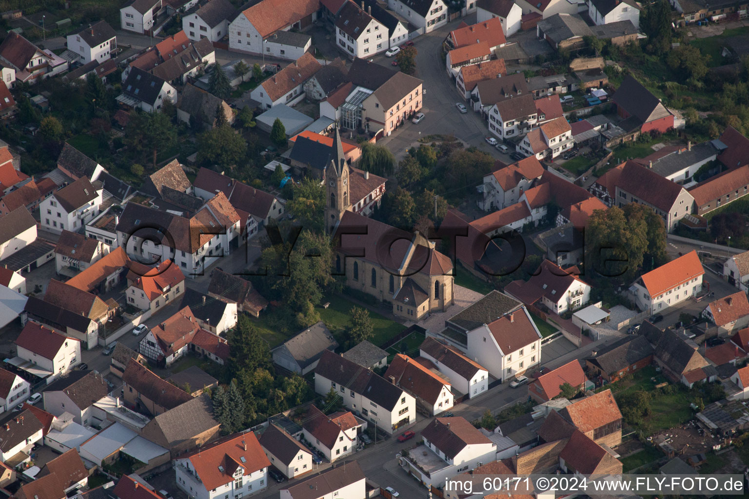 Vue aérienne de Germersheim dans le département Rhénanie-Palatinat, Allemagne