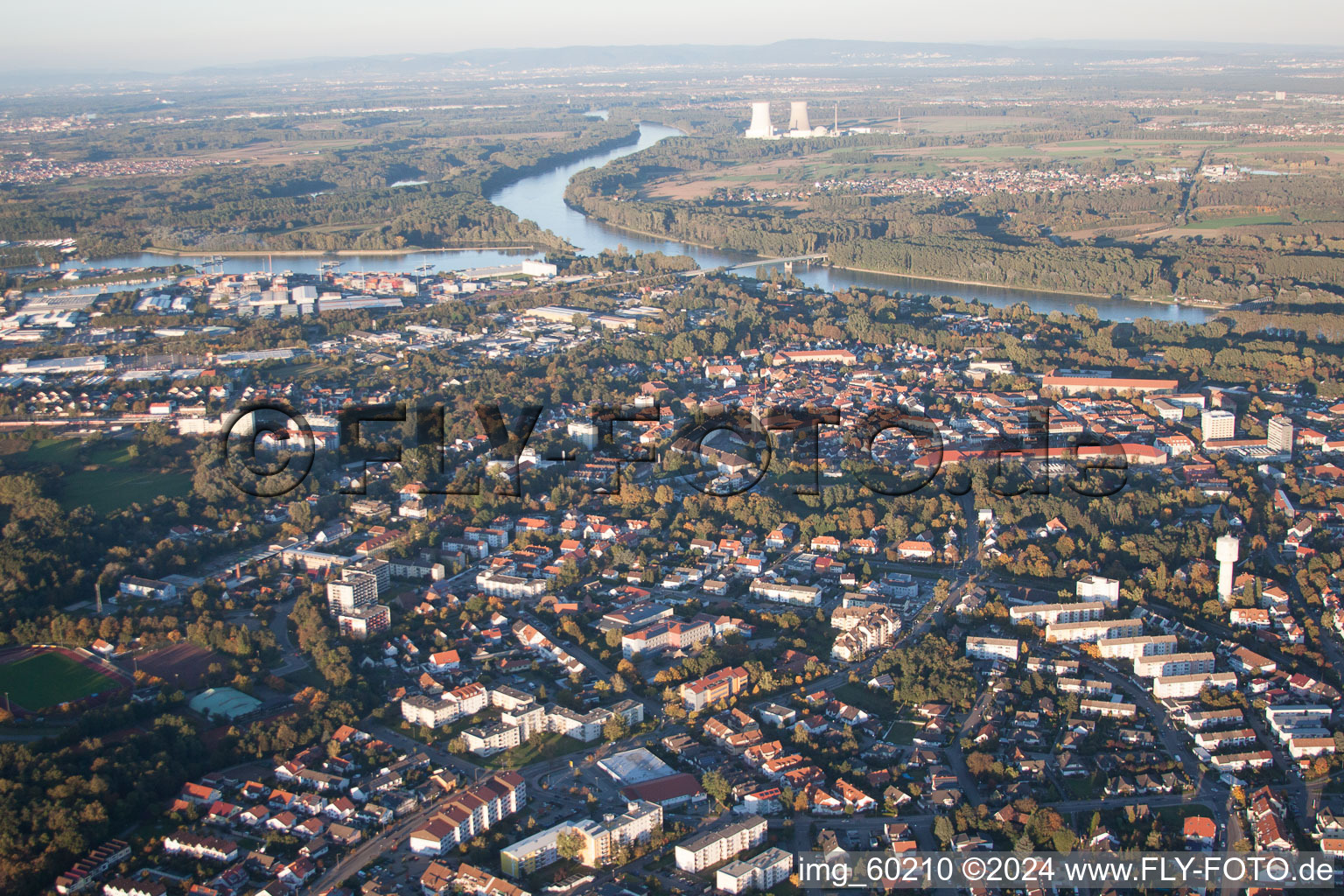 Enregistrement par drone de Germersheim dans le département Rhénanie-Palatinat, Allemagne