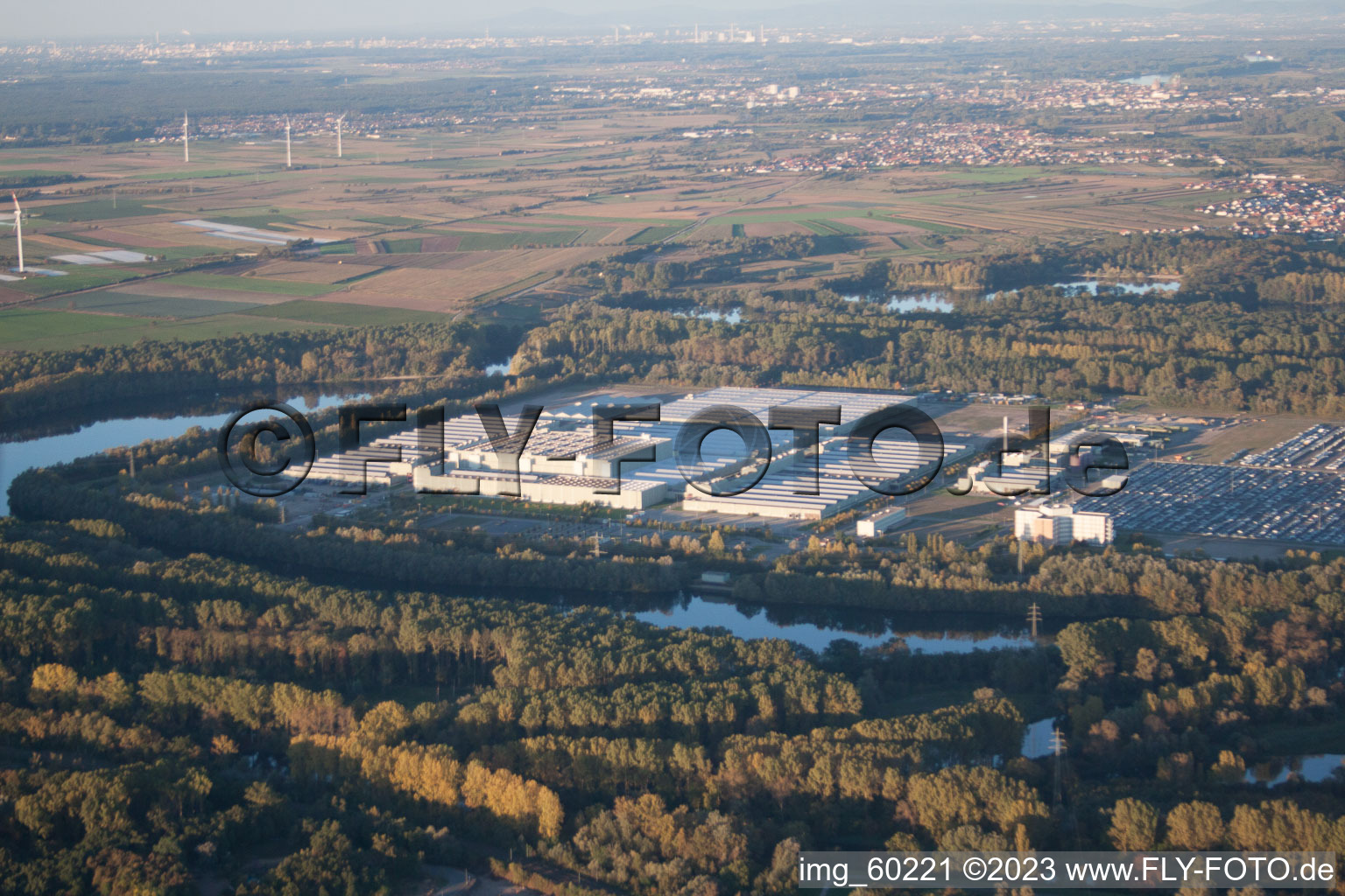 Vue aérienne de Germersheim dans le département Rhénanie-Palatinat, Allemagne