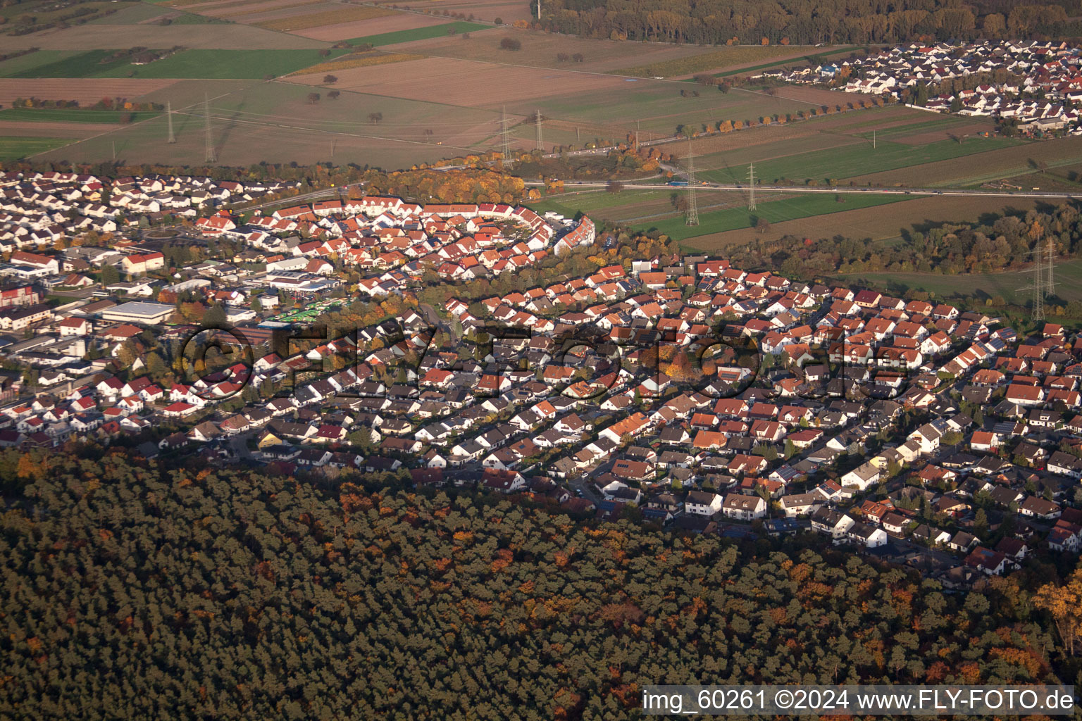 Rülzheim dans le département Rhénanie-Palatinat, Allemagne hors des airs