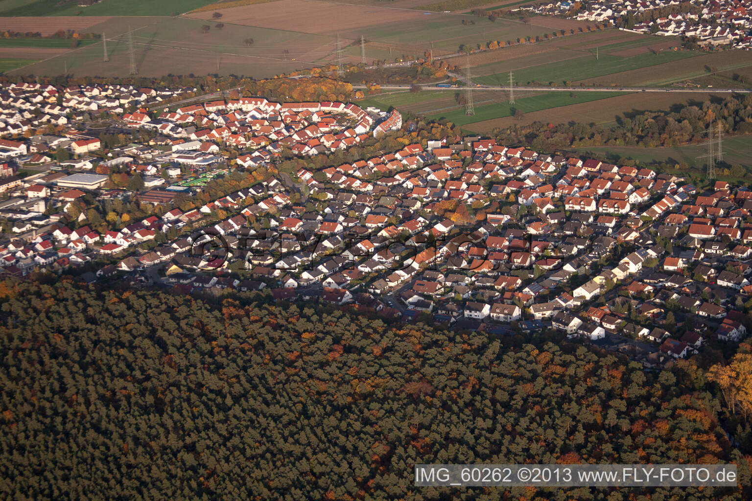 Rülzheim dans le département Rhénanie-Palatinat, Allemagne vue d'en haut