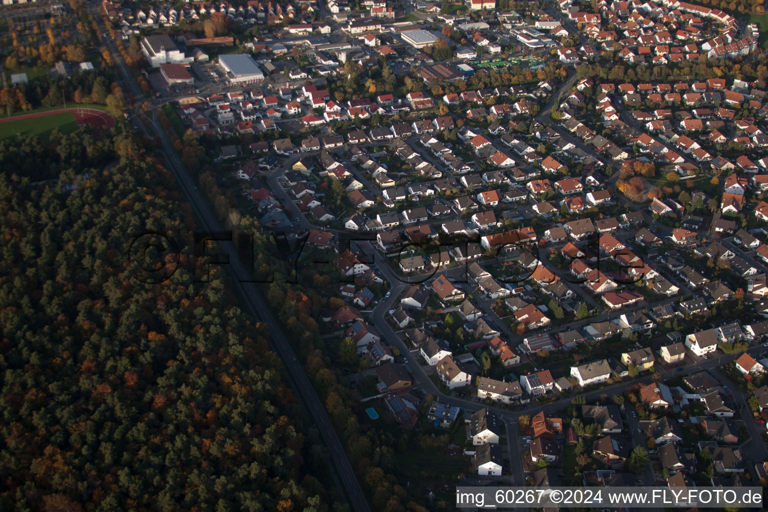 Rülzheim dans le département Rhénanie-Palatinat, Allemagne vue du ciel