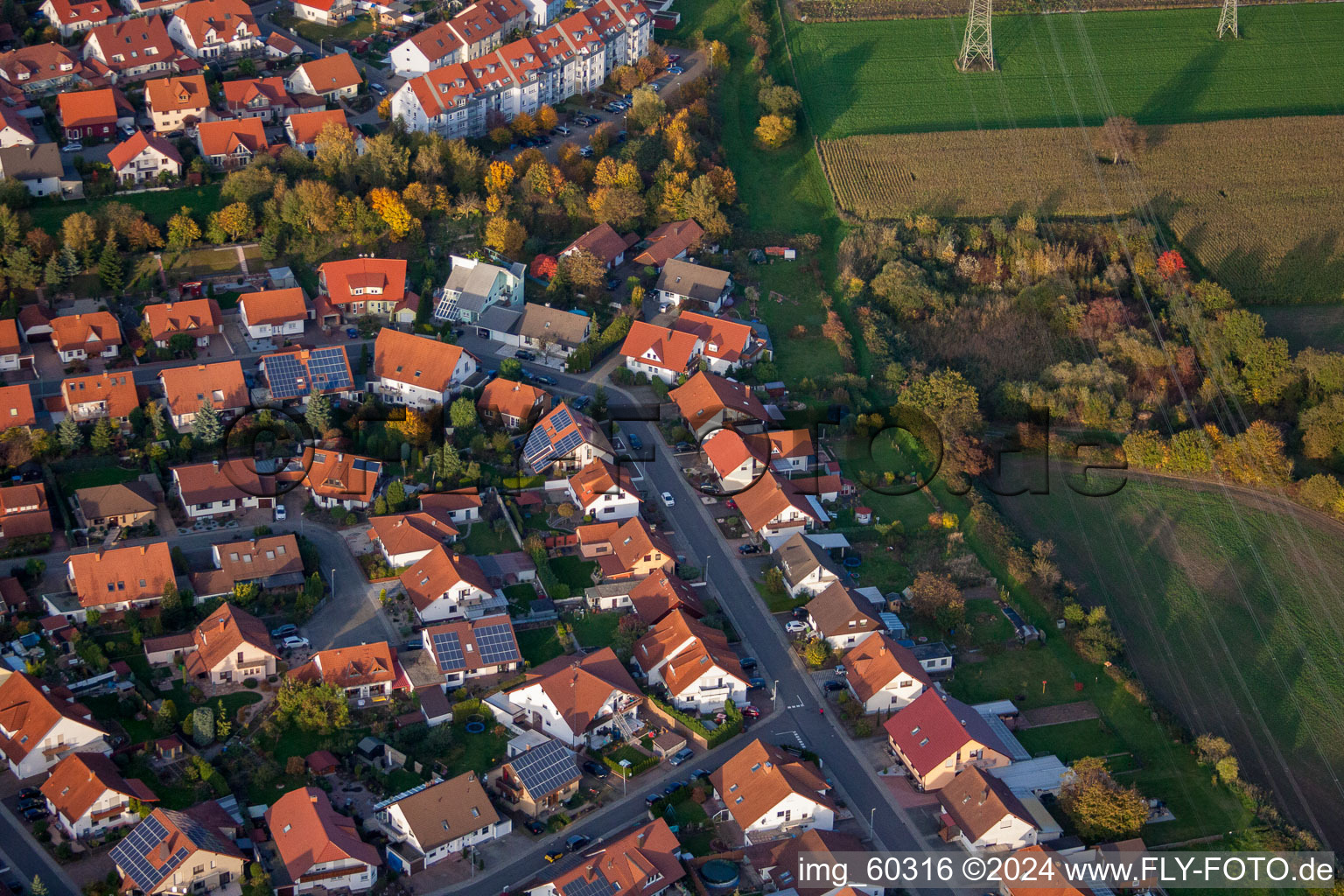 Rülzheim dans le département Rhénanie-Palatinat, Allemagne vue du ciel