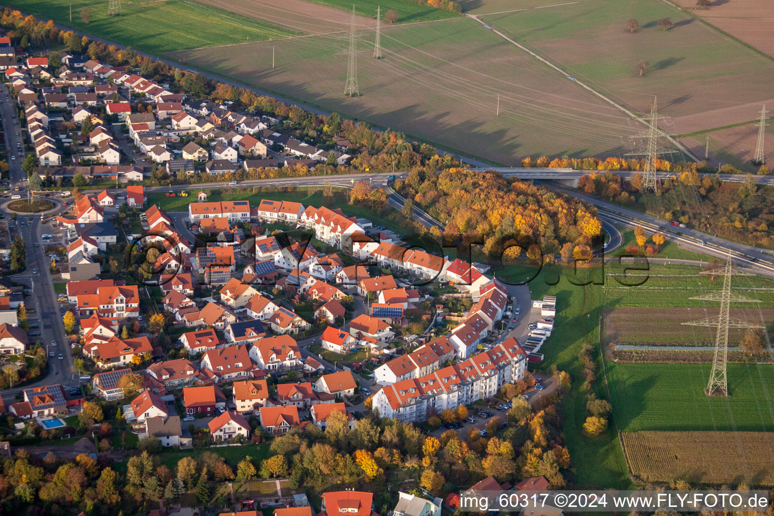 Enregistrement par drone de Rülzheim dans le département Rhénanie-Palatinat, Allemagne