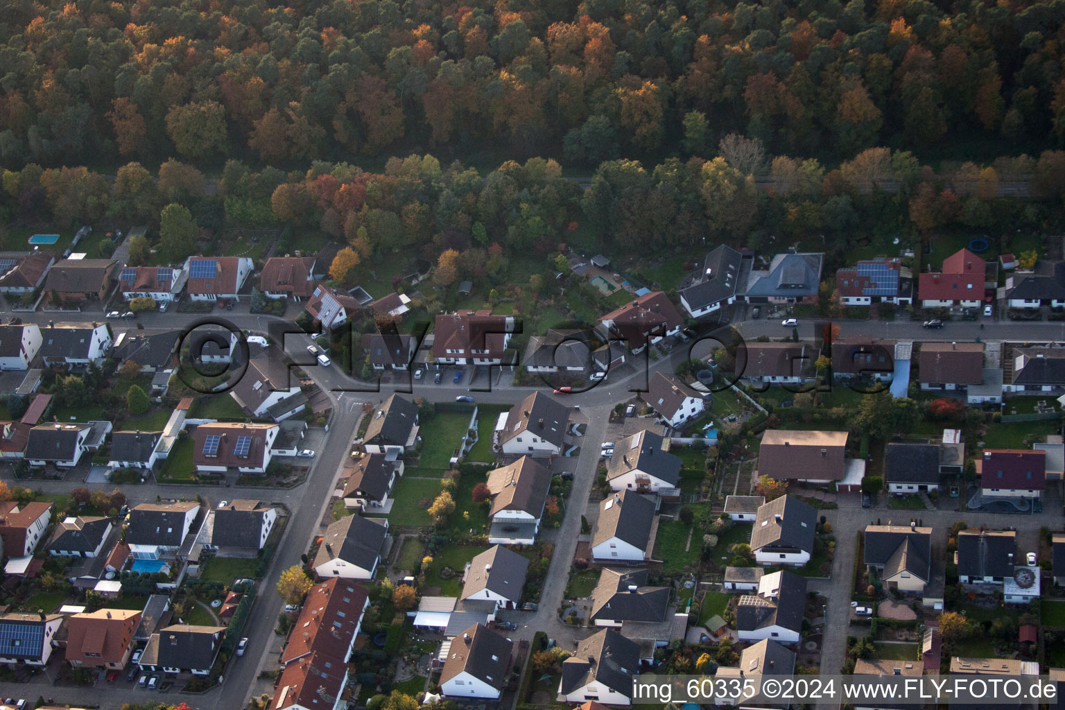 Rülzheim dans le département Rhénanie-Palatinat, Allemagne depuis l'avion