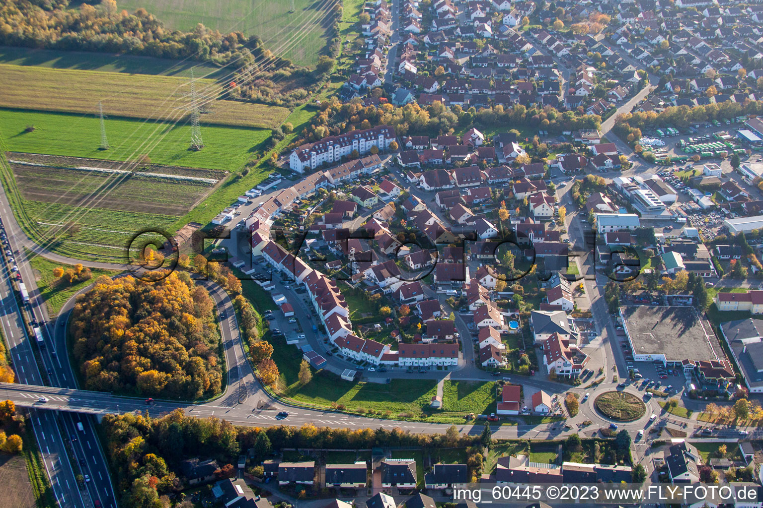 Vue aérienne de S à Rülzheim dans le département Rhénanie-Palatinat, Allemagne
