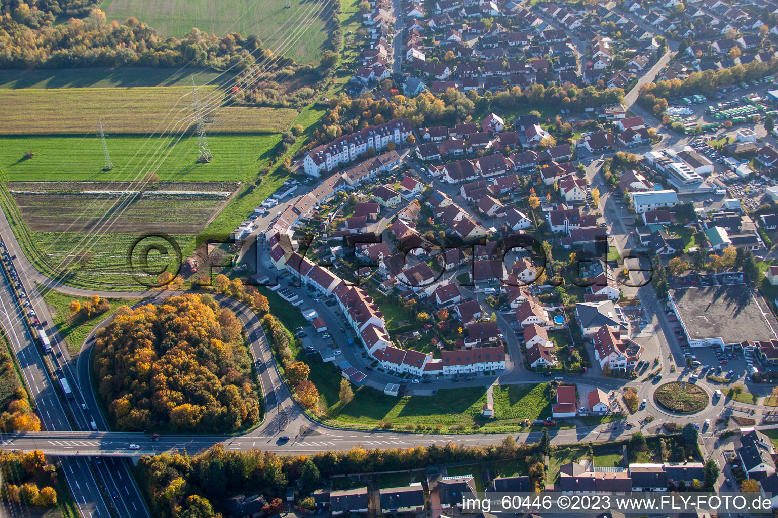 Photographie aérienne de S à Rülzheim dans le département Rhénanie-Palatinat, Allemagne