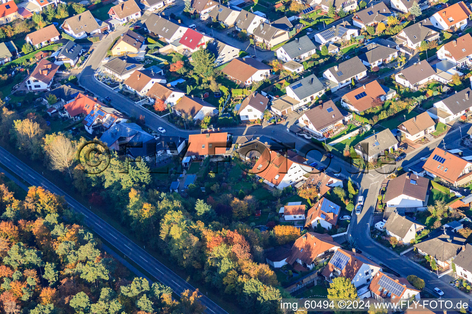 S à Rülzheim dans le département Rhénanie-Palatinat, Allemagne vue d'en haut