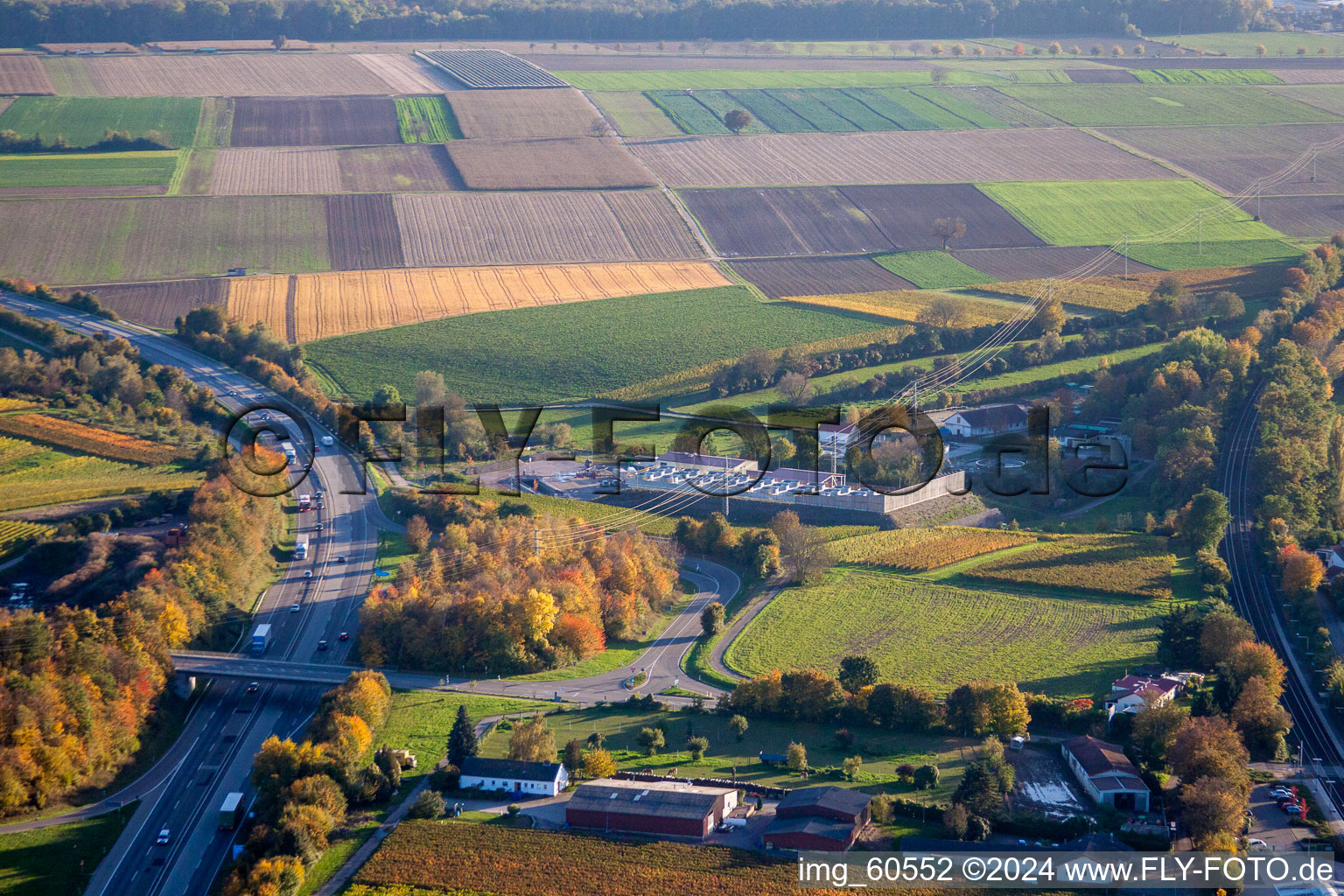 Vue aérienne de Énergie géothermique à Insheim dans le département Rhénanie-Palatinat, Allemagne