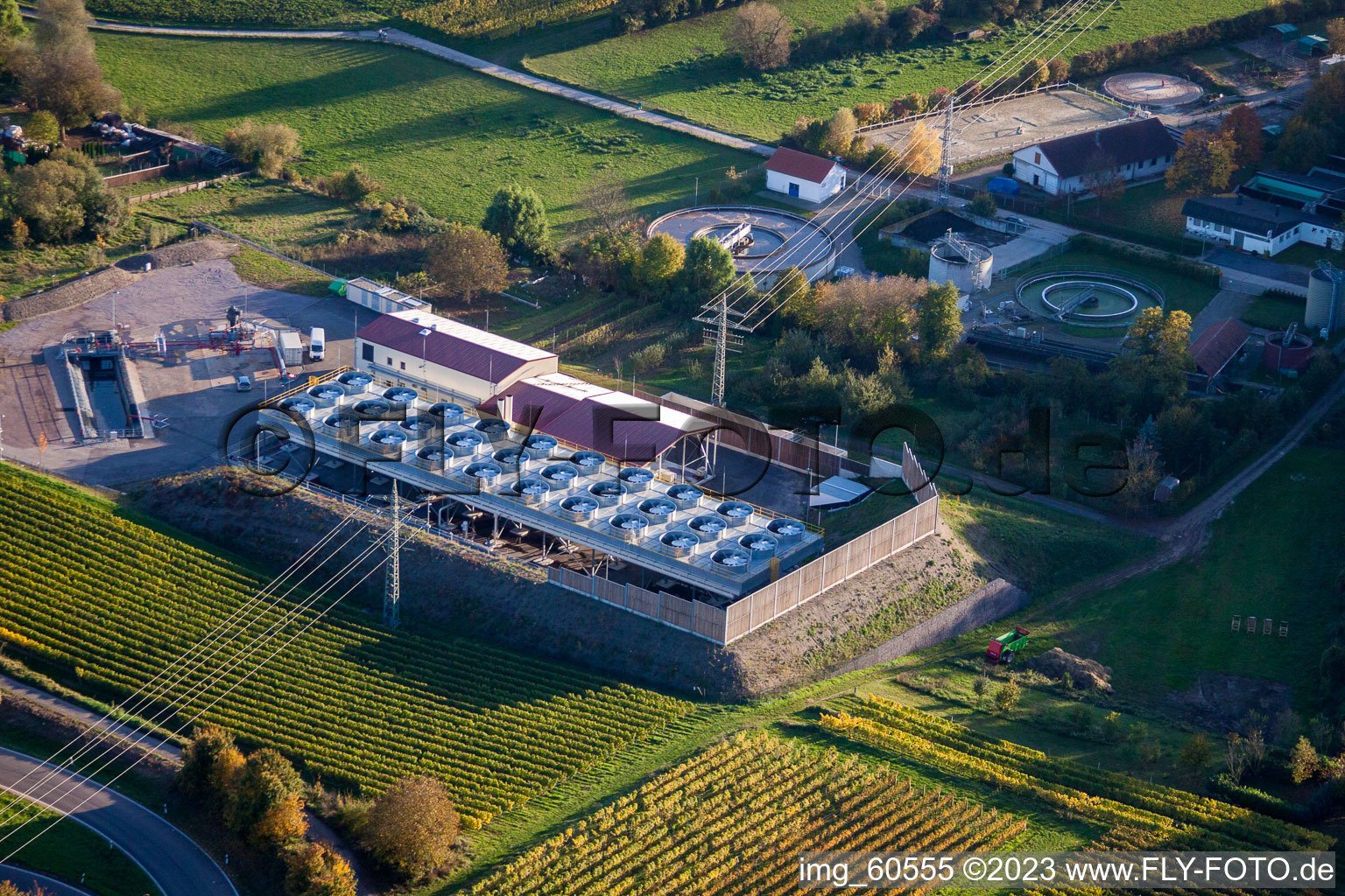 Vue aérienne de L'énergie géothermique à Insheim dans le département Rhénanie-Palatinat, Allemagne