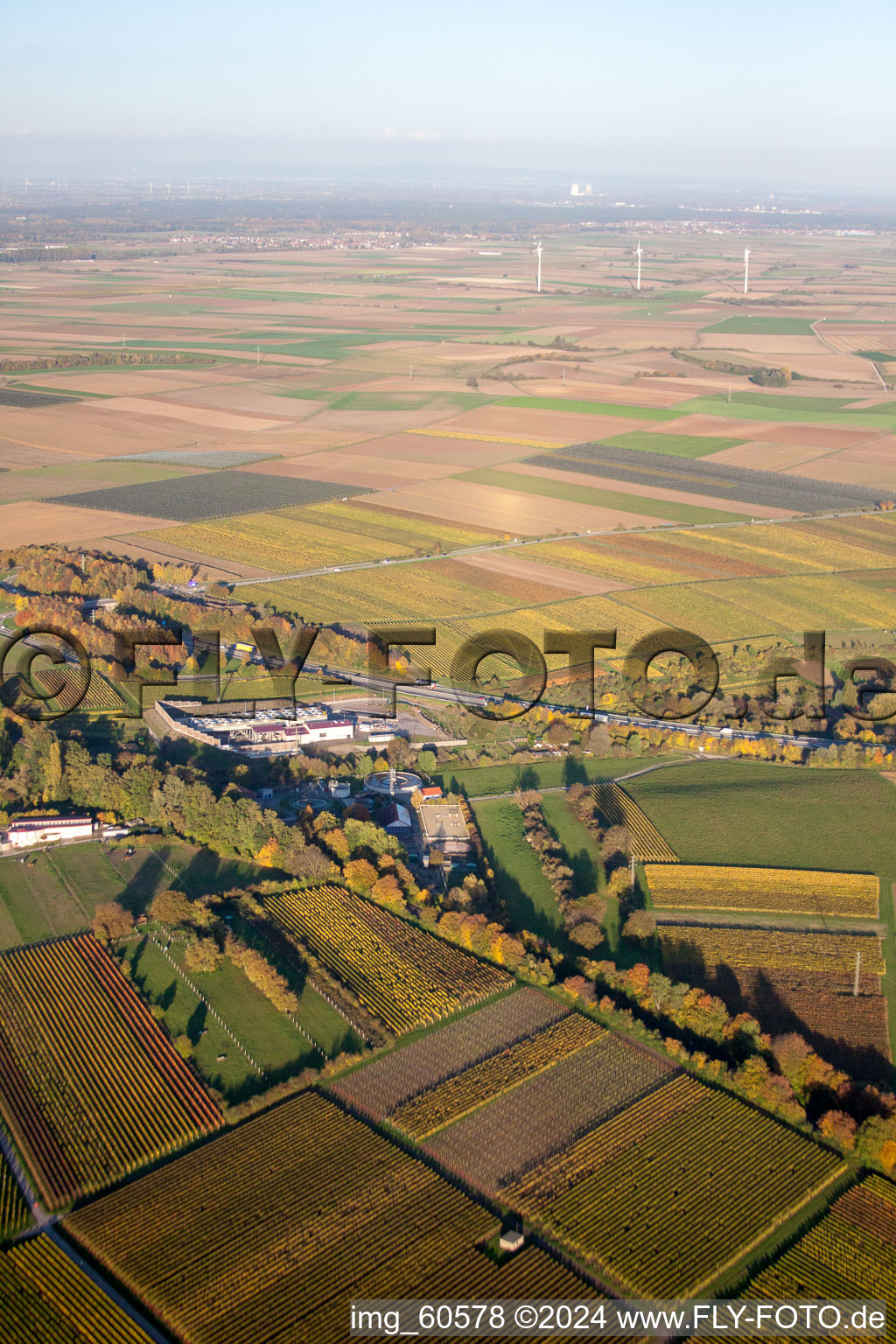 Énergie géothermique à Insheim dans le département Rhénanie-Palatinat, Allemagne d'en haut