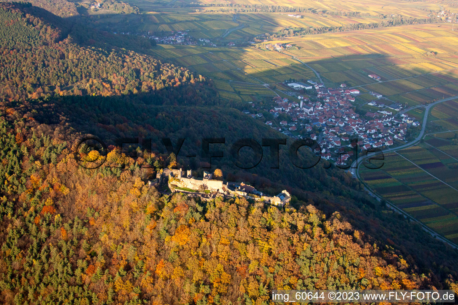 Madenbourg à Eschbach dans le département Rhénanie-Palatinat, Allemagne d'un drone