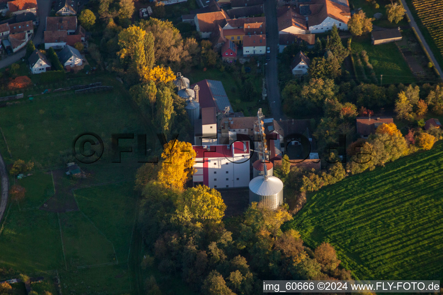 Bischoff-Mühl à le quartier Appenhofen in Billigheim-Ingenheim dans le département Rhénanie-Palatinat, Allemagne vue d'en haut