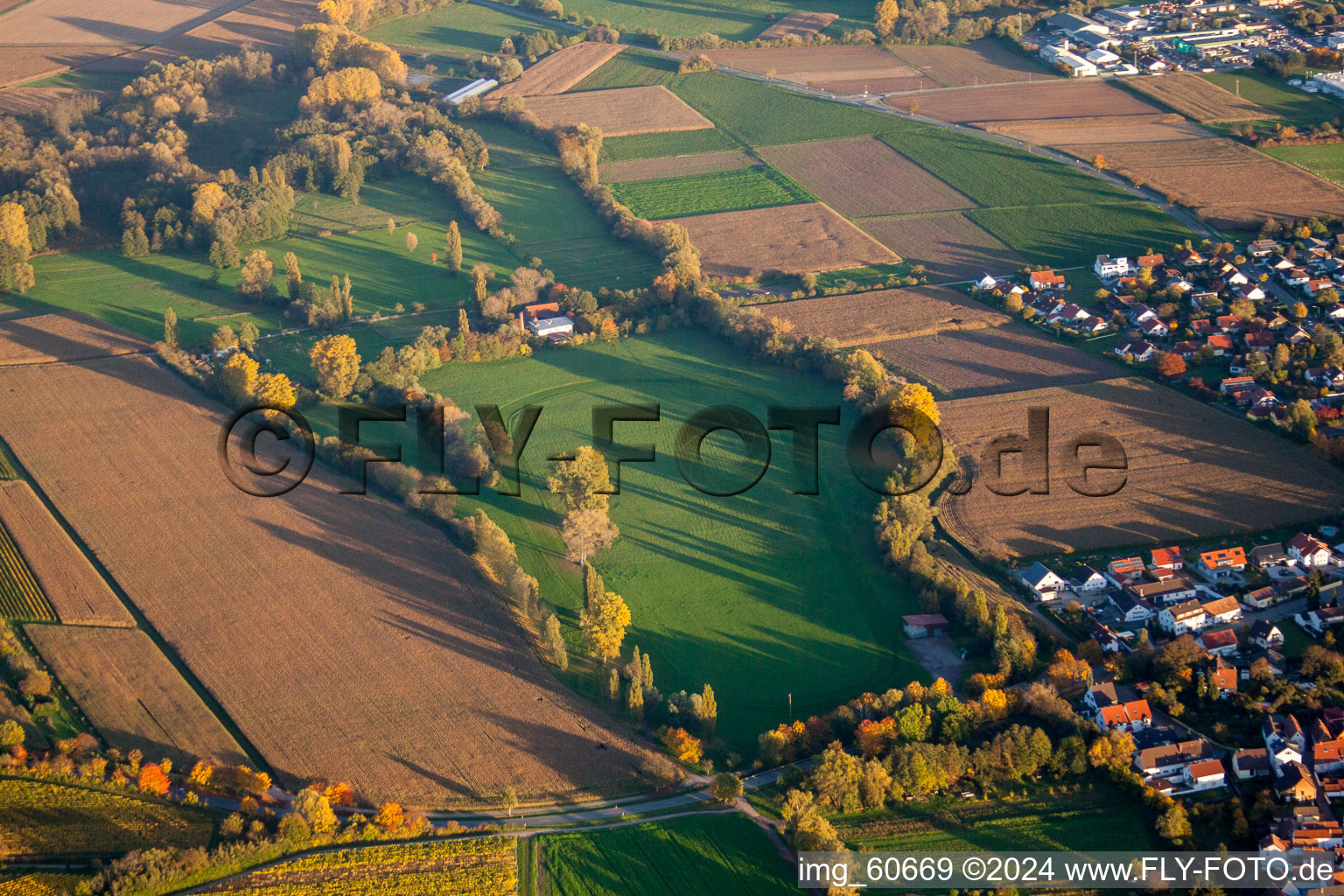 Vue aérienne de Piste à le quartier Billigheim in Billigheim-Ingenheim dans le département Rhénanie-Palatinat, Allemagne