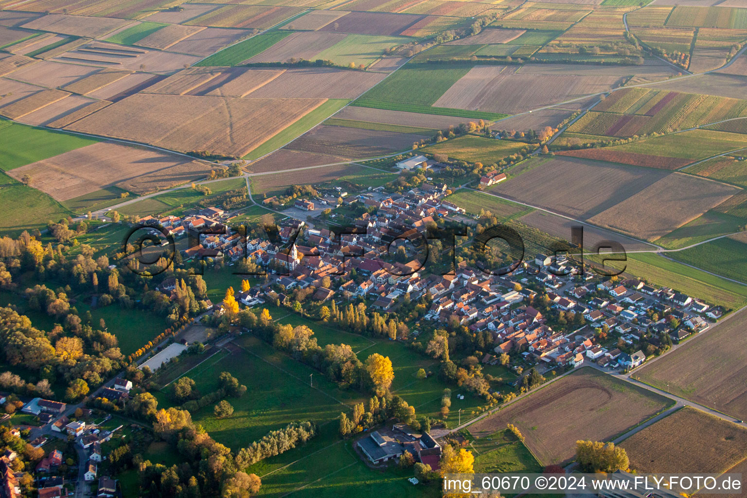 Vue oblique de Quartier Mühlhofen in Billigheim-Ingenheim dans le département Rhénanie-Palatinat, Allemagne