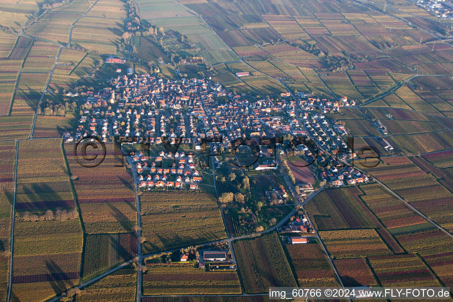 Vue aérienne de Vue des rues et des maisons des quartiers résidentiels à le quartier Nußdorf in Landau in der Pfalz dans le département Rhénanie-Palatinat, Allemagne