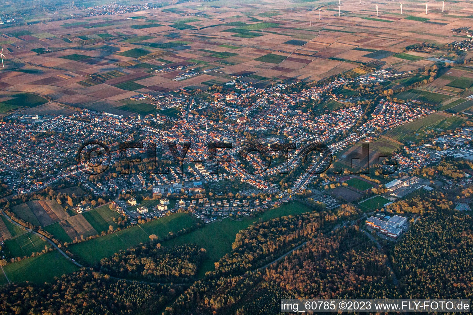 Vue oblique de Quartier Herxheim in Herxheim bei Landau dans le département Rhénanie-Palatinat, Allemagne