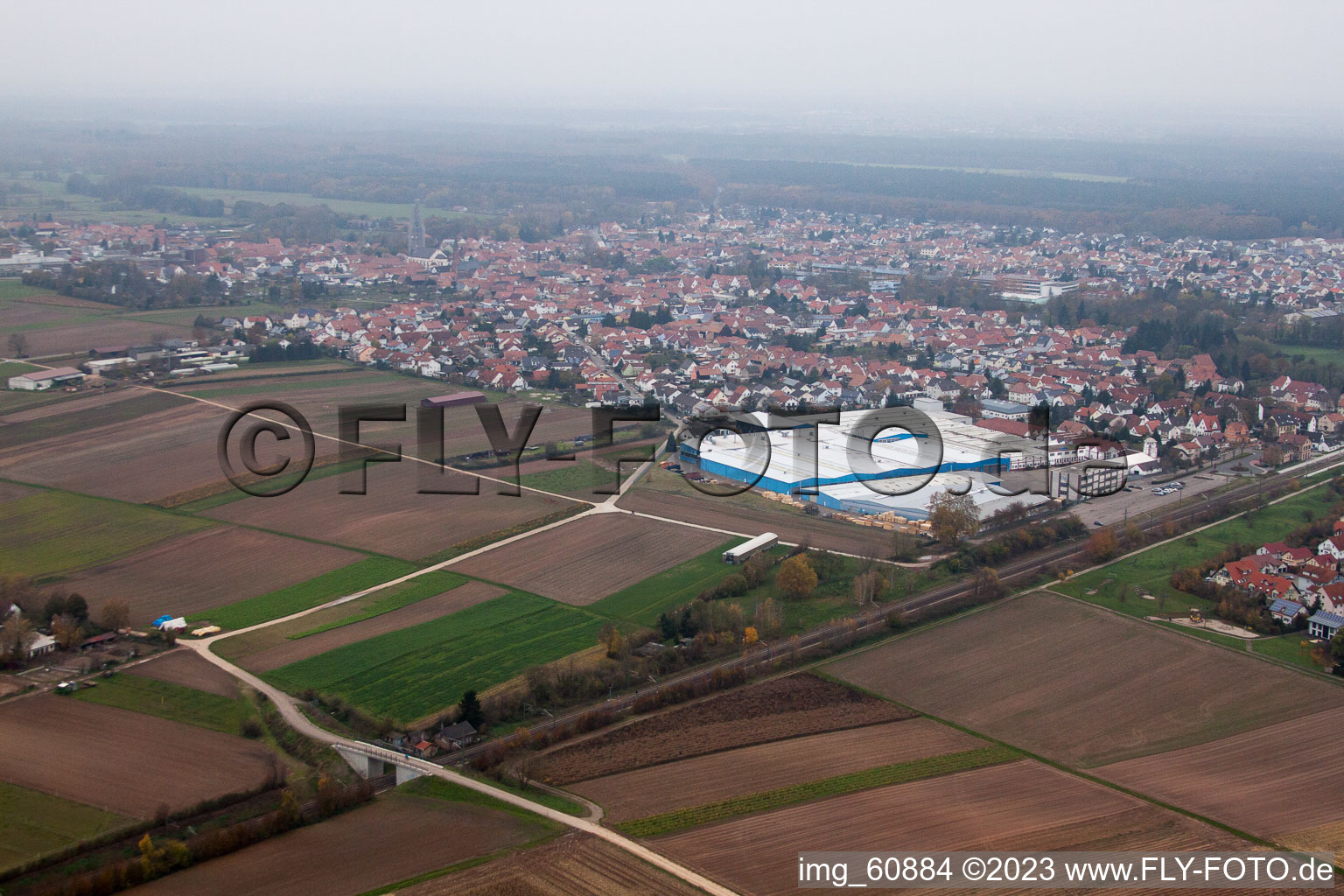 Photographie aérienne de Bellheim dans le département Rhénanie-Palatinat, Allemagne