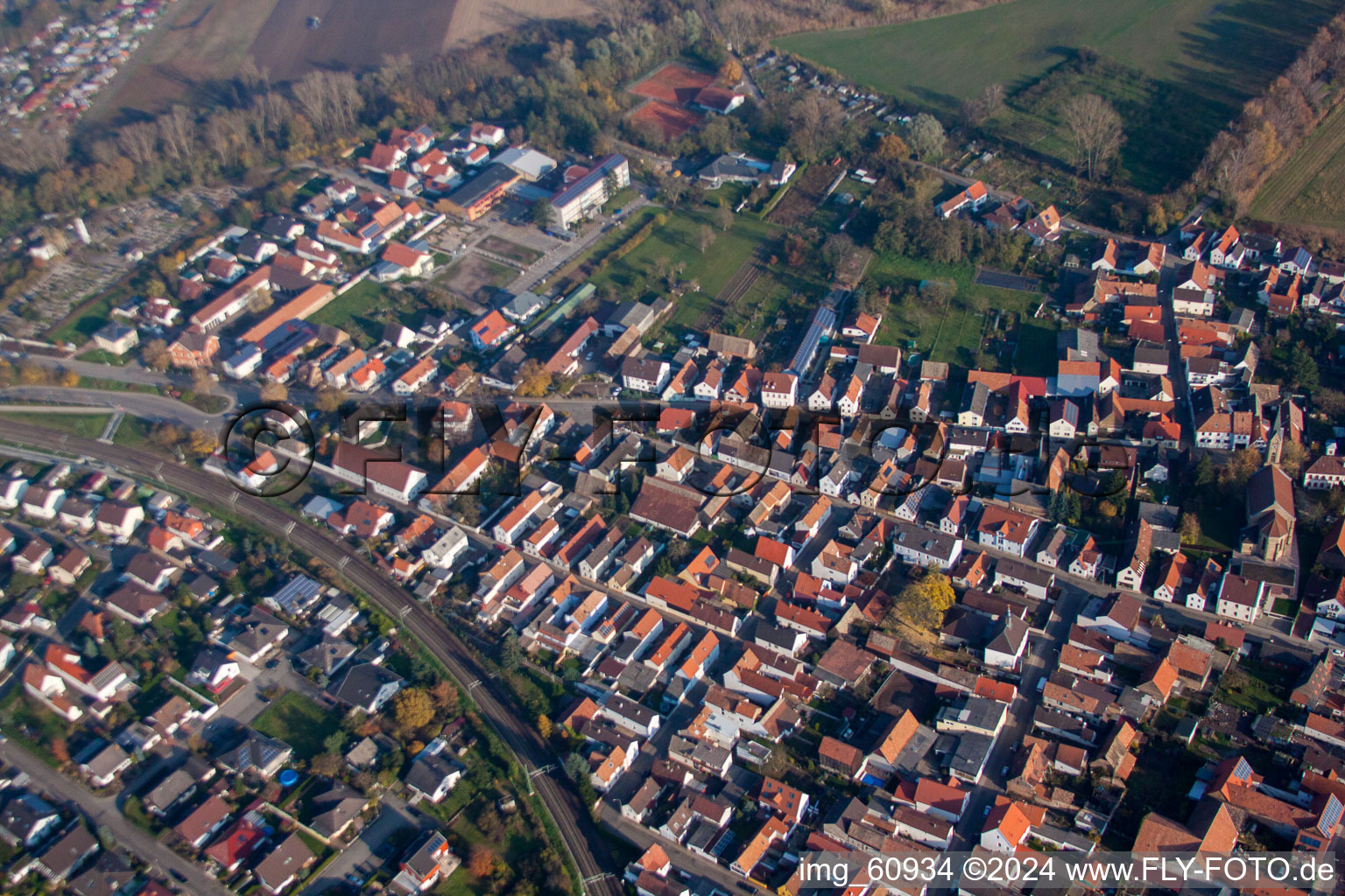 Photographie aérienne de Germersheim dans le département Rhénanie-Palatinat, Allemagne