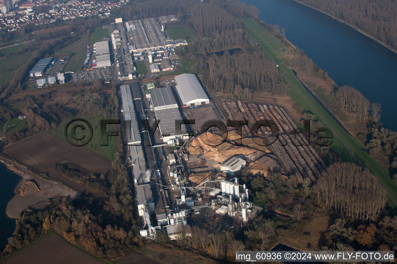 Vue oblique de Germersheim dans le département Rhénanie-Palatinat, Allemagne