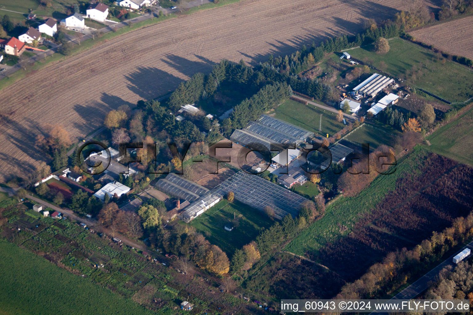 Quartier Huttenheim in Philippsburg dans le département Bade-Wurtemberg, Allemagne depuis l'avion