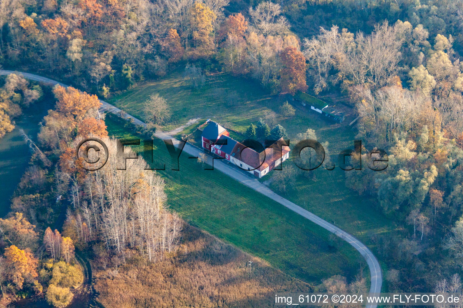 Photographie aérienne de Rue Dettenheimer à le quartier Liedolsheim in Dettenheim dans le département Bade-Wurtemberg, Allemagne