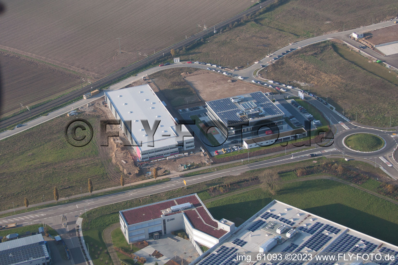 N, zone industrielle à Rülzheim dans le département Rhénanie-Palatinat, Allemagne hors des airs