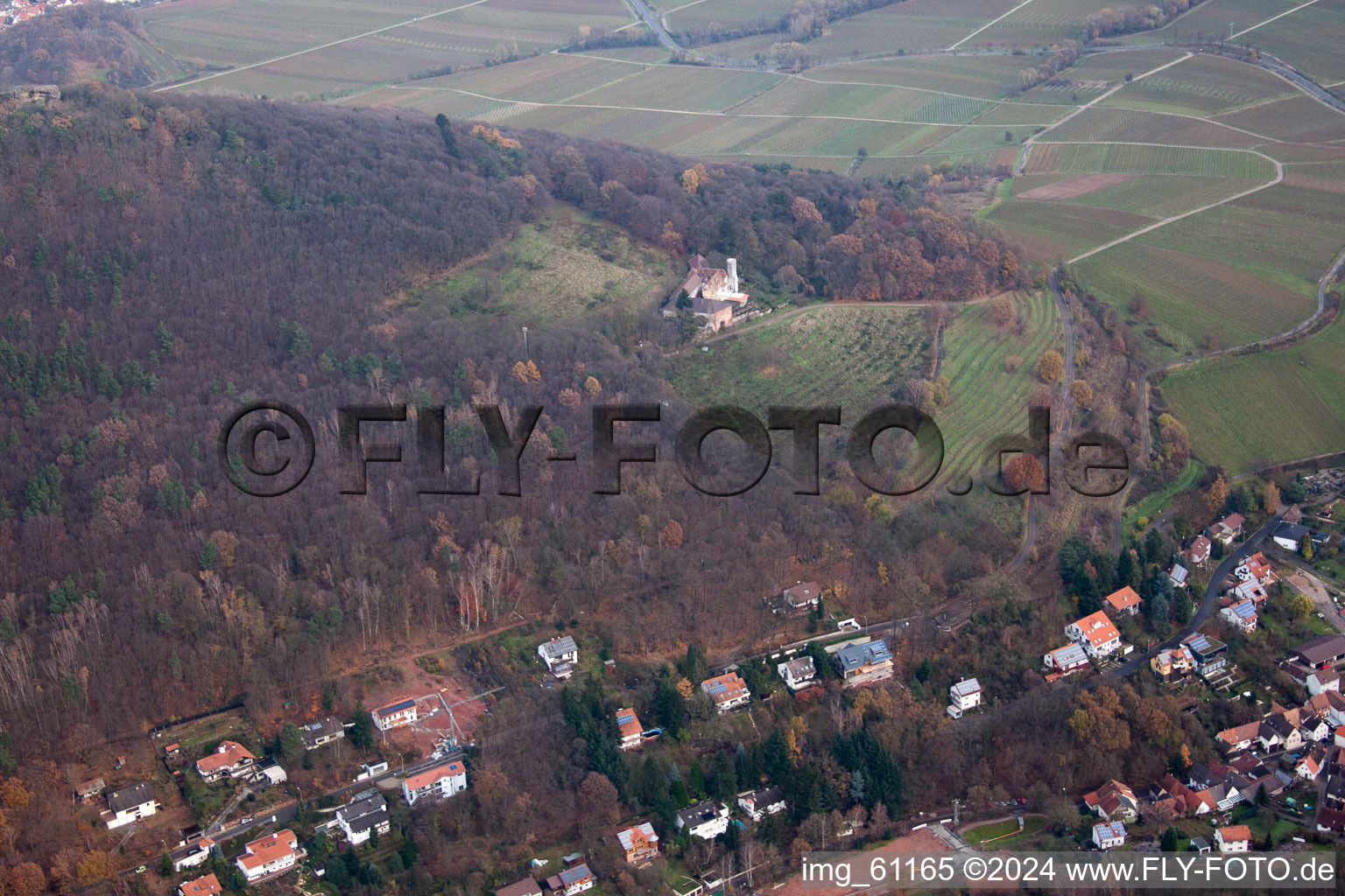 Enregistrement par drone de Leinsweiler dans le département Rhénanie-Palatinat, Allemagne