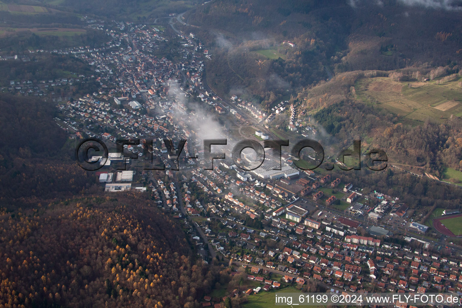 Annweiler am Trifels dans le département Rhénanie-Palatinat, Allemagne vue d'en haut