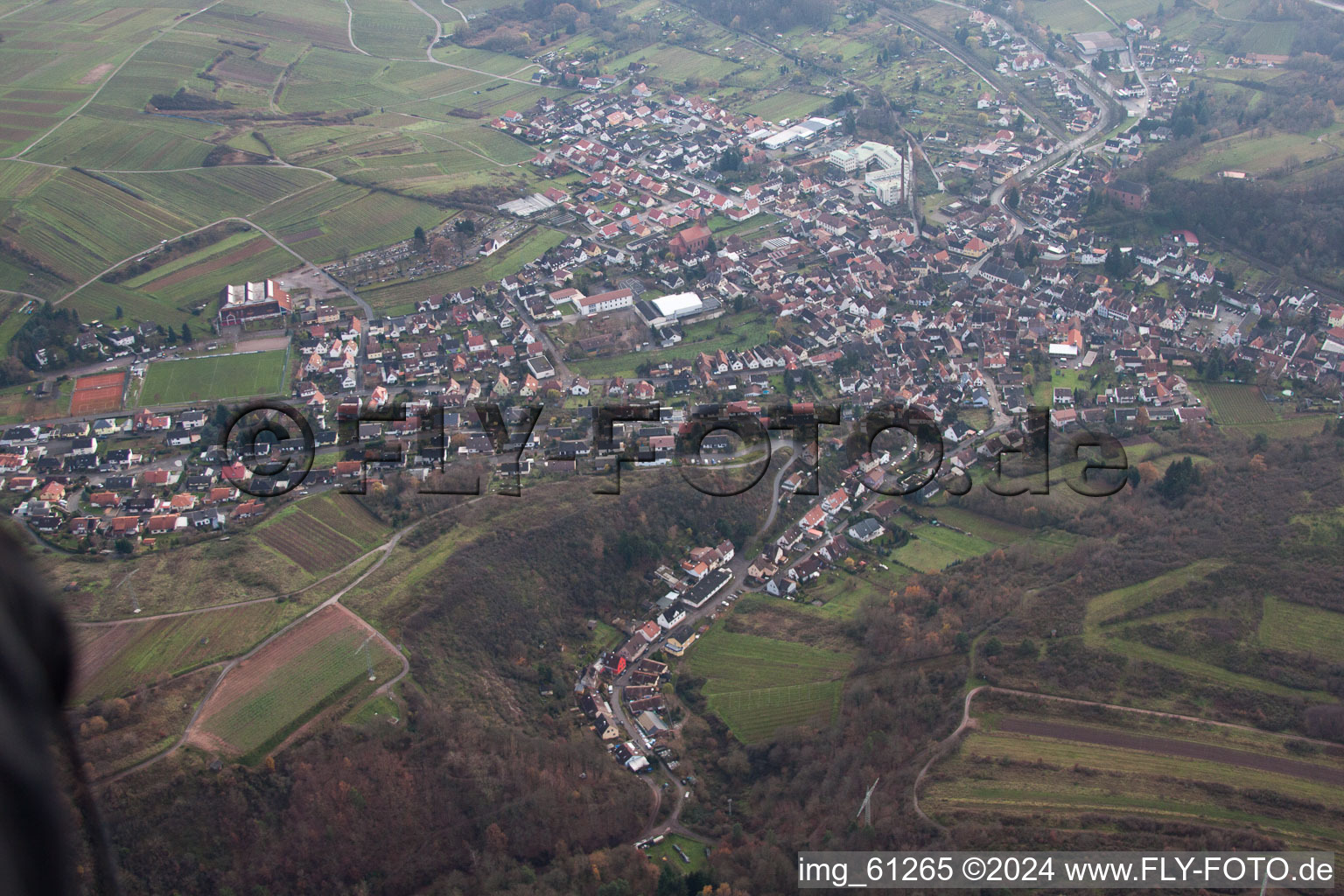 Image drone de Albersweiler dans le département Rhénanie-Palatinat, Allemagne