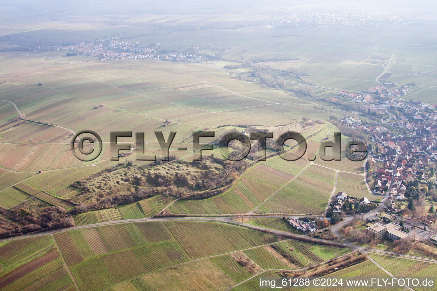 Vue aérienne de Petit kalmit à Ilbesheim bei Landau in der Pfalz dans le département Rhénanie-Palatinat, Allemagne