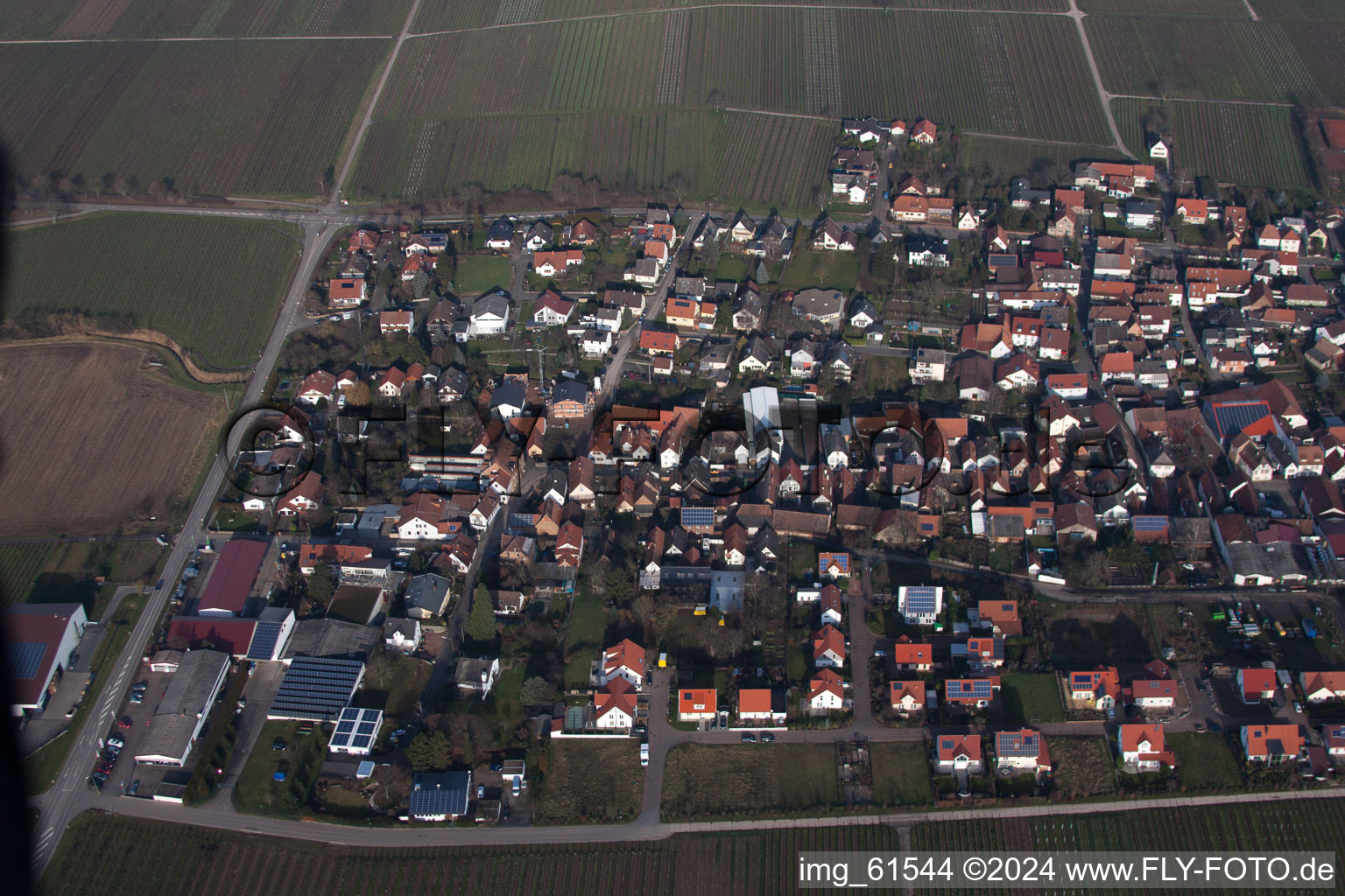 Walsheim dans le département Rhénanie-Palatinat, Allemagne depuis l'avion