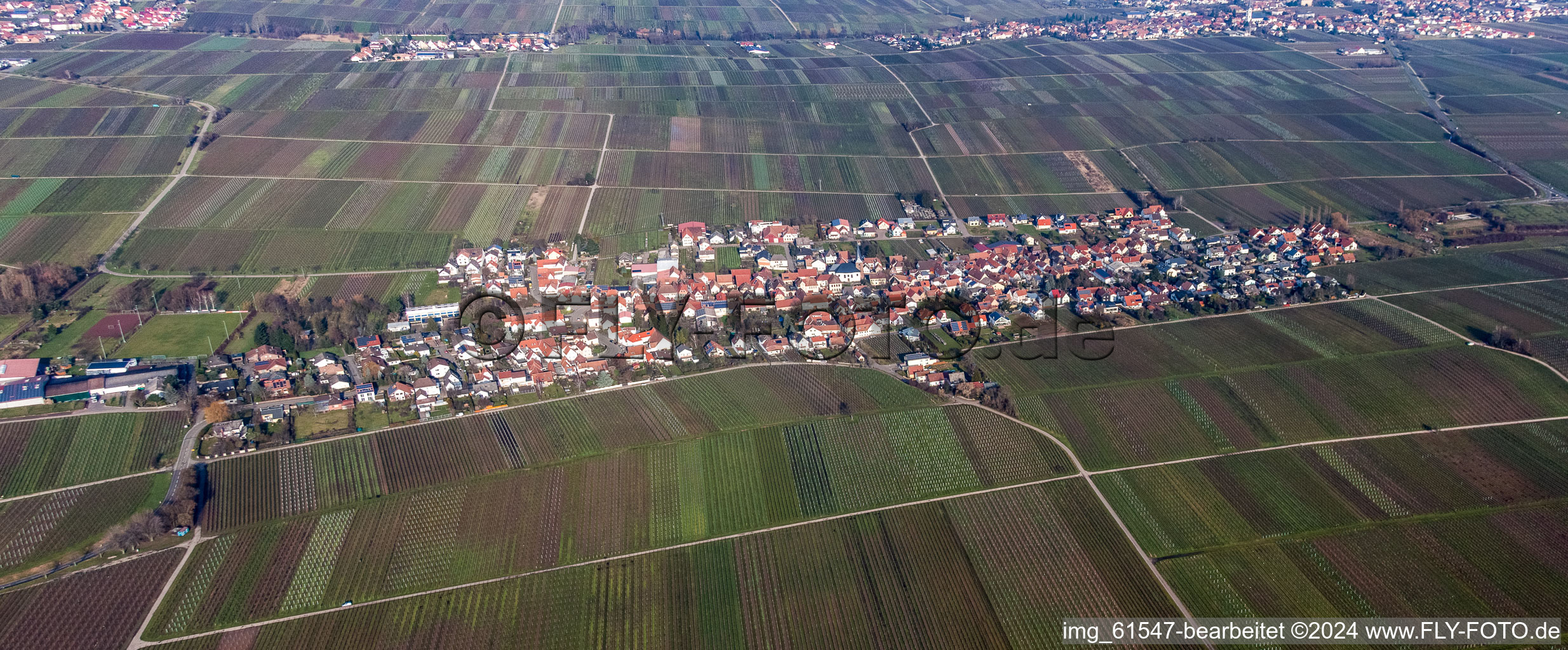 Vue aérienne de Champs agricoles et surfaces utilisables à Roschbach dans le département Rhénanie-Palatinat, Allemagne