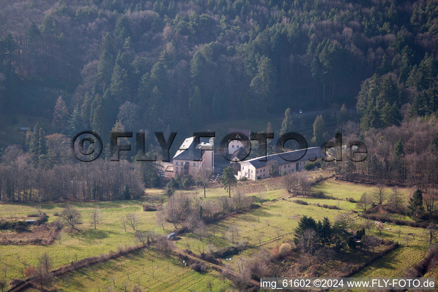 Vue aérienne de Burrweiler, Buschmühle à Buschmühle dans le département Rhénanie-Palatinat, Allemagne