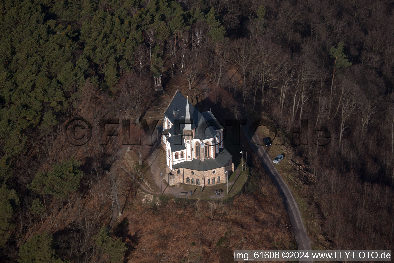 Image drone de Chapelle Anne à Burrweiler dans le département Rhénanie-Palatinat, Allemagne