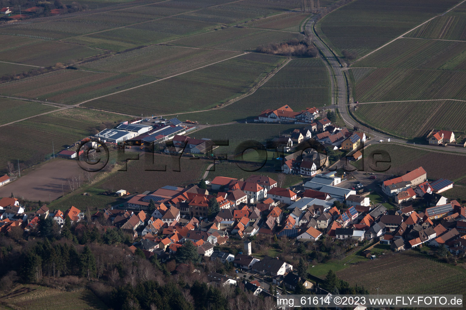 Gleisweiler dans le département Rhénanie-Palatinat, Allemagne d'un drone