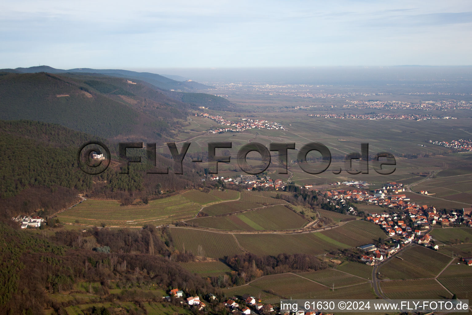 Vue aérienne de Burrweiler dans le département Rhénanie-Palatinat, Allemagne