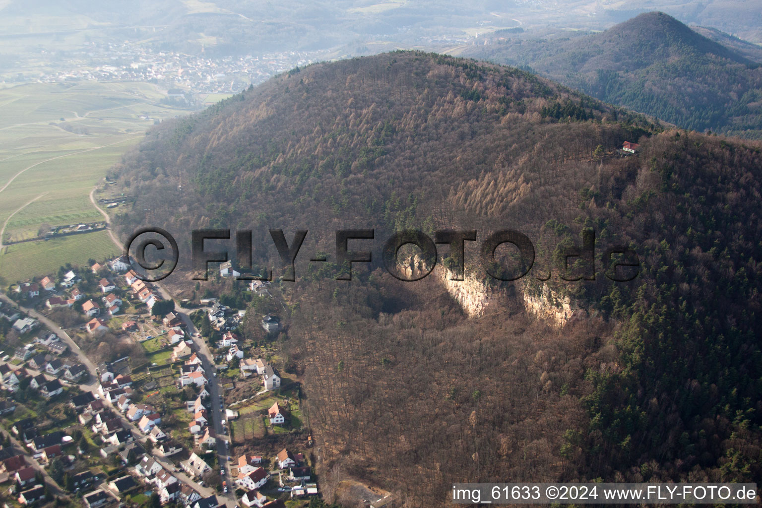 Vue d'oiseau de Frankweiler dans le département Rhénanie-Palatinat, Allemagne