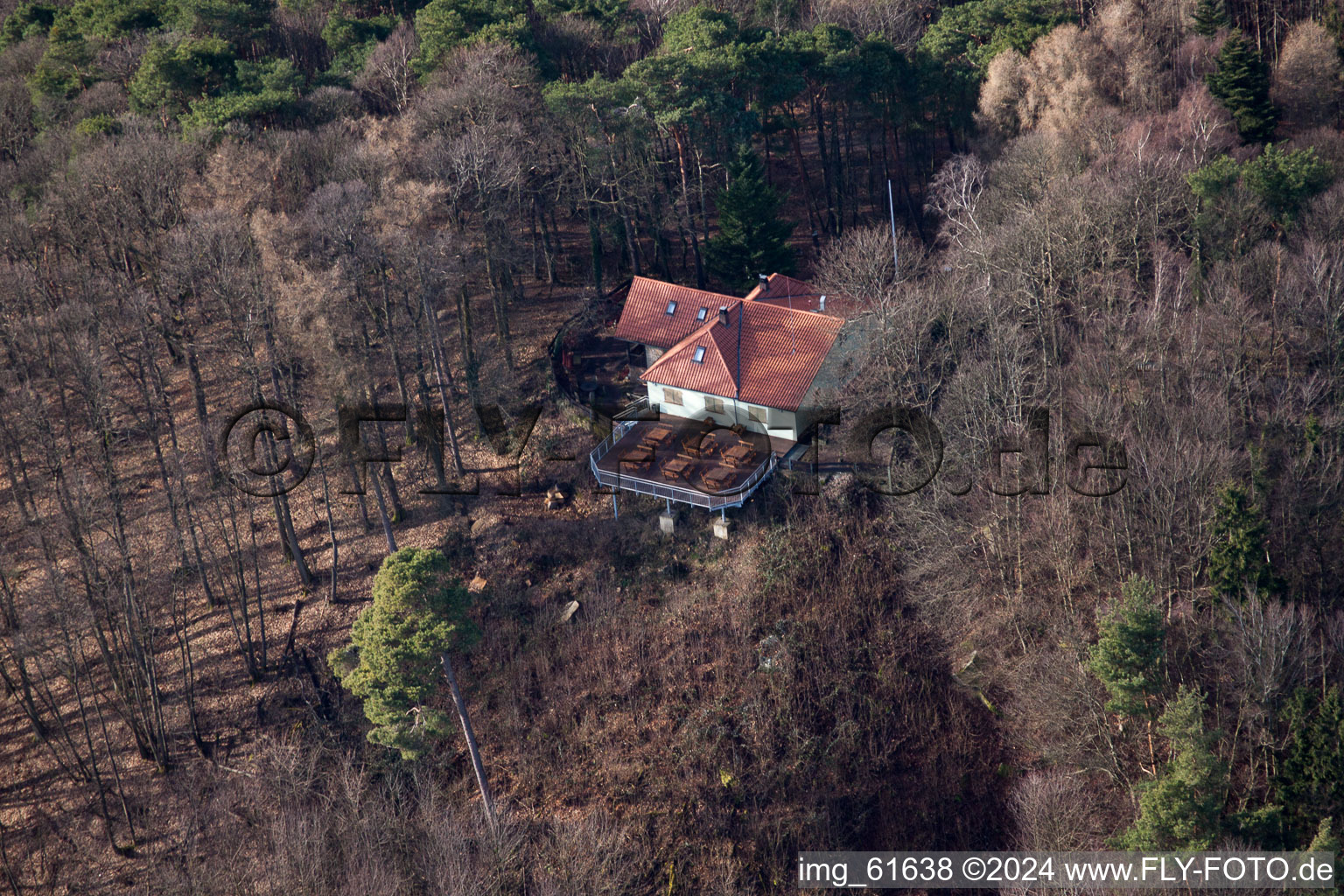 Vue aérienne de Cabane Landauer à Frankweiler dans le département Rhénanie-Palatinat, Allemagne