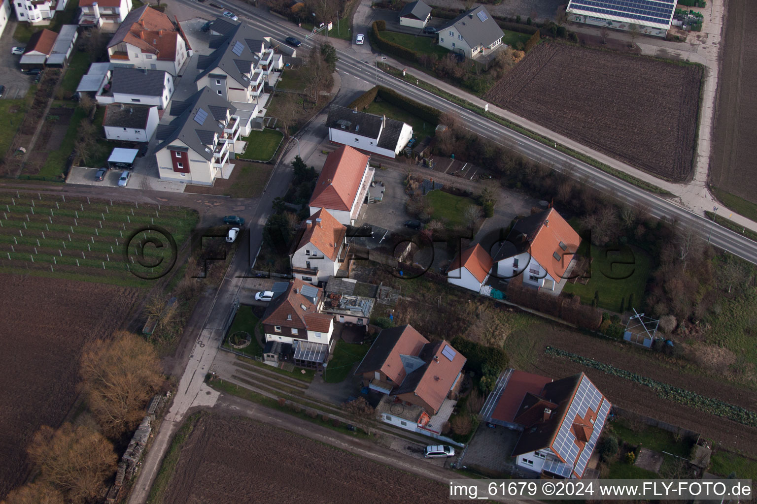 Vue aérienne de À Brünnel à Offenbach an der Queich dans le département Rhénanie-Palatinat, Allemagne