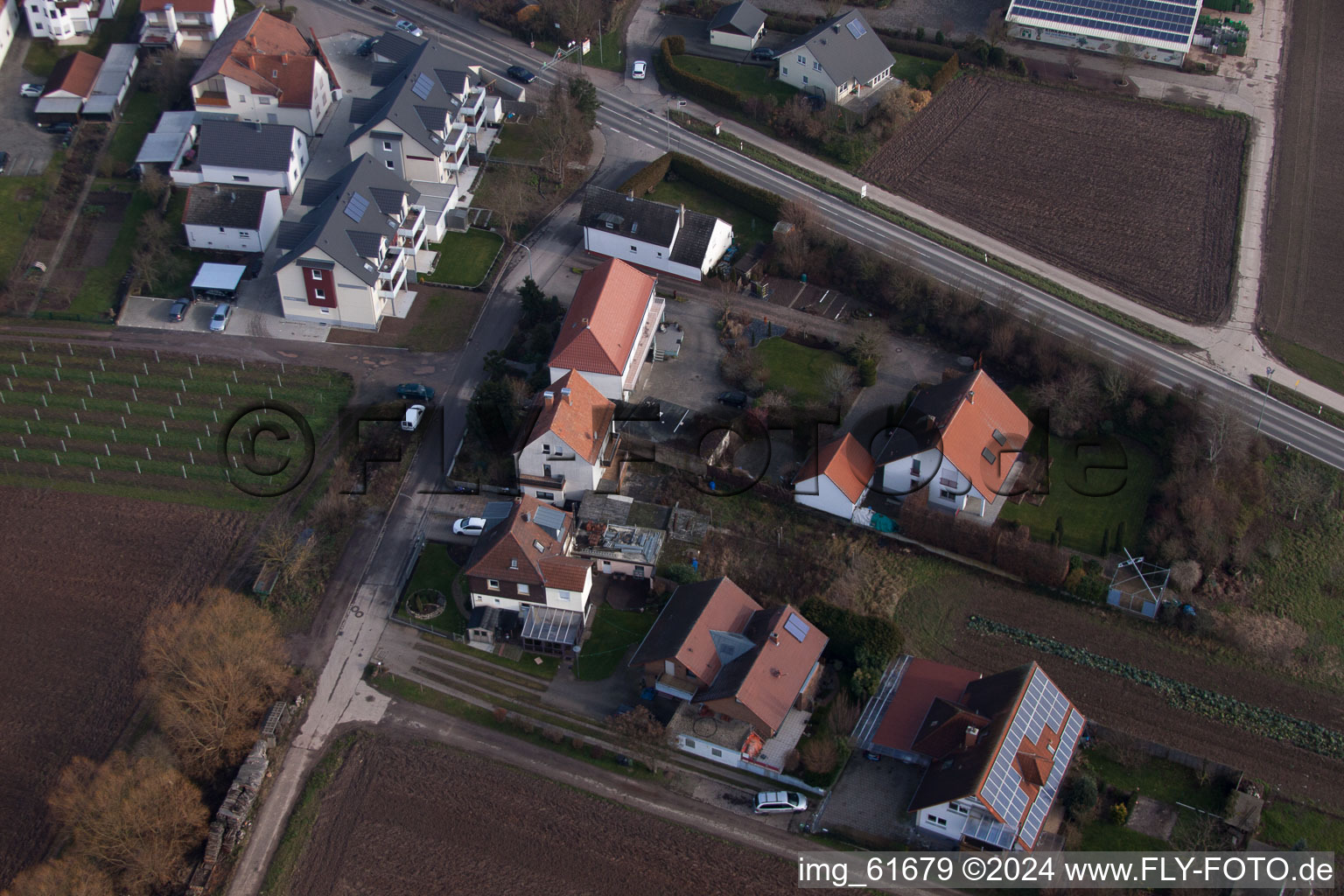 Vue aérienne de À Brünnel à le quartier Offenbach in Offenbach an der Queich dans le département Rhénanie-Palatinat, Allemagne