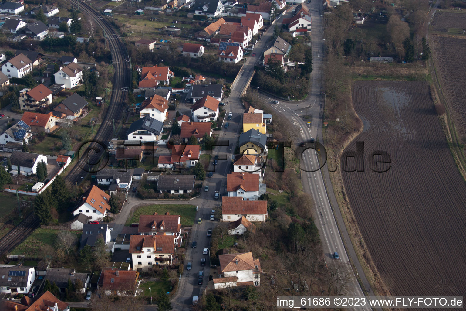 Germersheim dans le département Rhénanie-Palatinat, Allemagne vu d'un drone