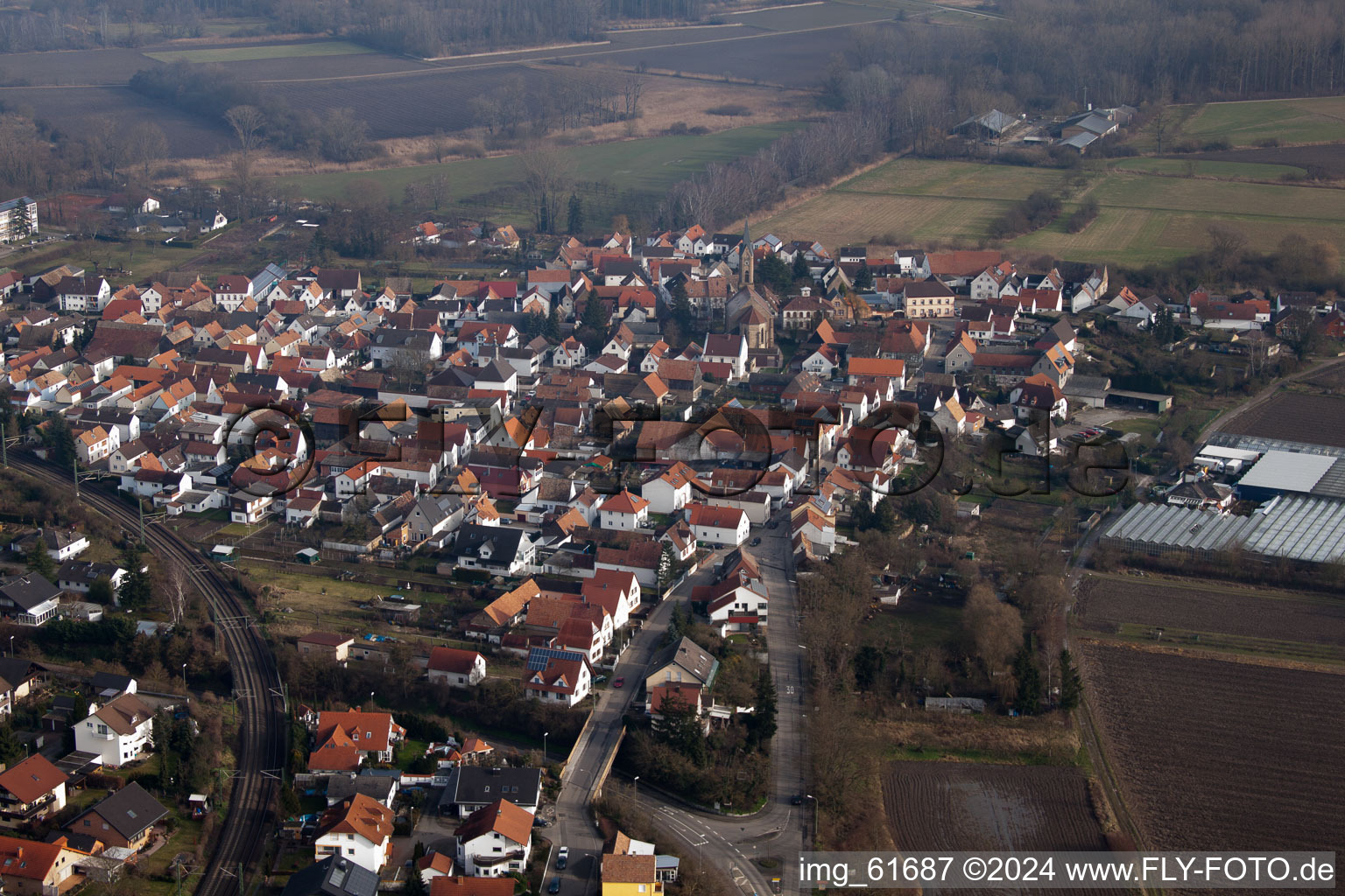 Germersheim dans le département Rhénanie-Palatinat, Allemagne hors des airs