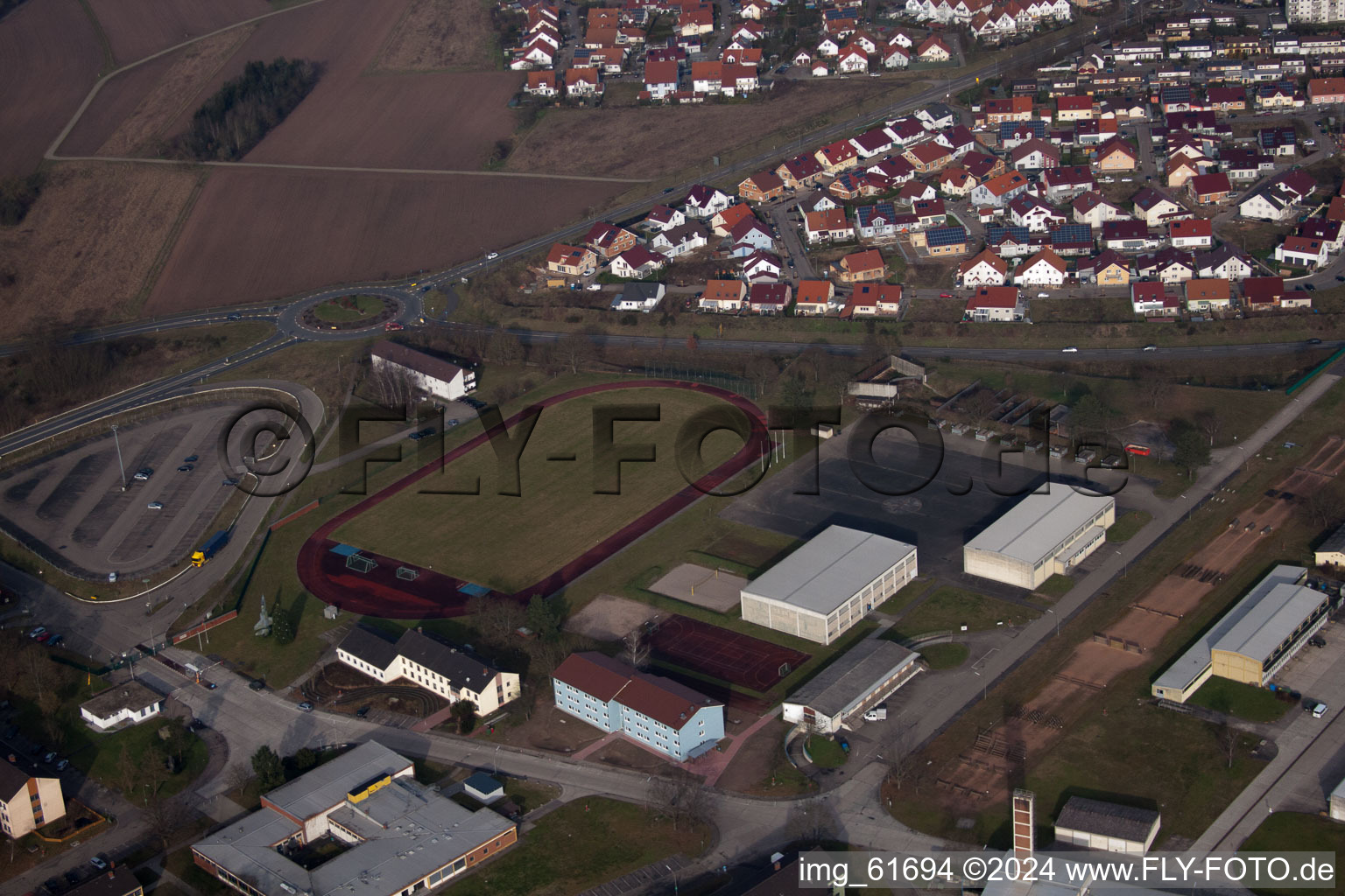 Photographie aérienne de Caserne Sponeck à Germersheim dans le département Rhénanie-Palatinat, Allemagne