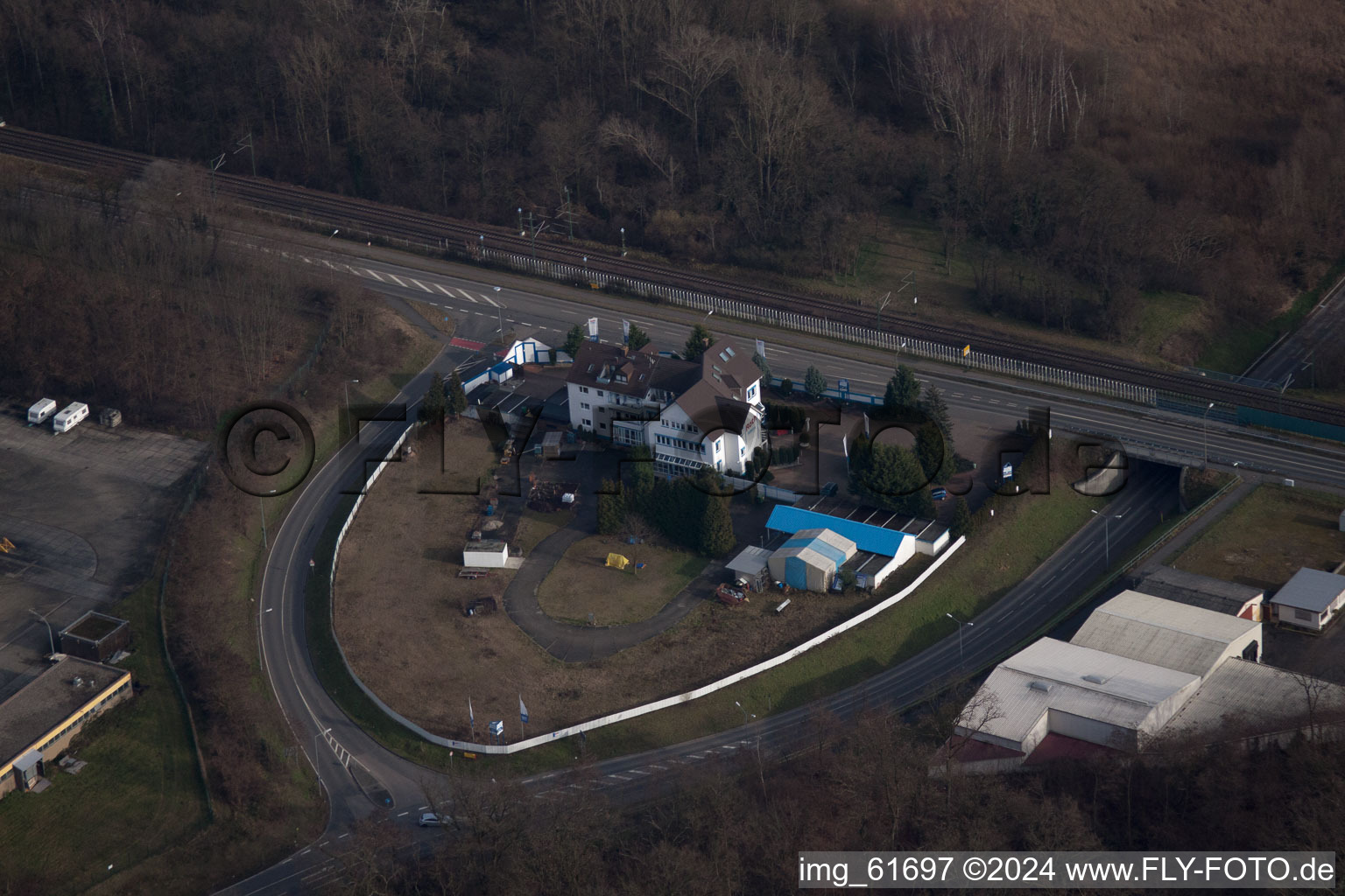 Germersheim dans le département Rhénanie-Palatinat, Allemagne depuis l'avion