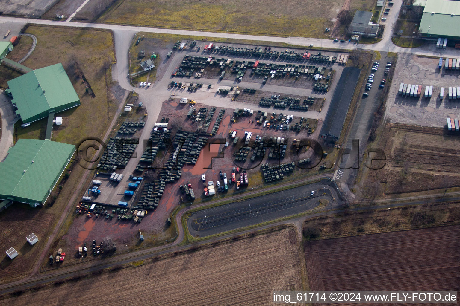 Photographie aérienne de Dépôt de la Bundeswehr à Germersheim dans le département Rhénanie-Palatinat, Allemagne